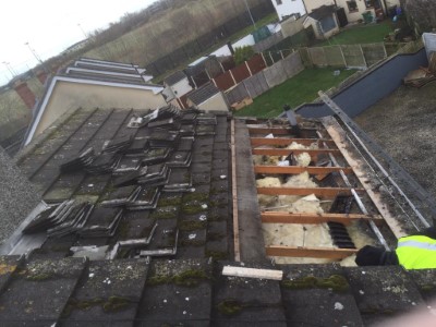 Repairing roof after an emergency call out in Dublin Repairing roof after an emergency call out in Dublin